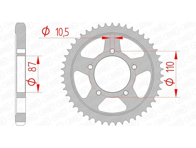 Image of AFAM 14601-47 Chain Sprocket Steel Chain Sprocket (5479)