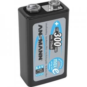 Image of Ansmann maxE 6LR61 9 V / PP3 battery (rechargeable) NiMH 300 mAh 8.4 V