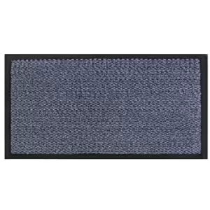 Image of JVL Heavy Duty Commodore Backed Barrier Door Floor Mat Blue/Black 80 x 140 cm