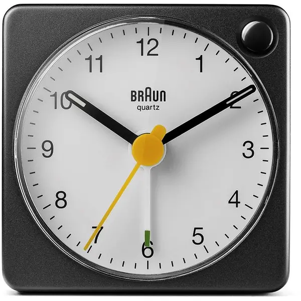 Image of Braun Classic Travel Analogue Alarm Clock with Snooze an - Black One Size