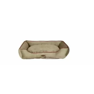Image of Charles Bentley Small Pet Bed Taupe with Pink Trim - Brown