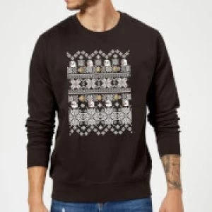 Image of Nintendo Super Mario Retro Boo Christmas Sweatshirt - Black