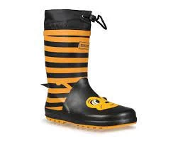 Image of Regatta Yellow Kids Mudplay' Patterned Waterproof Welly Boots - 4