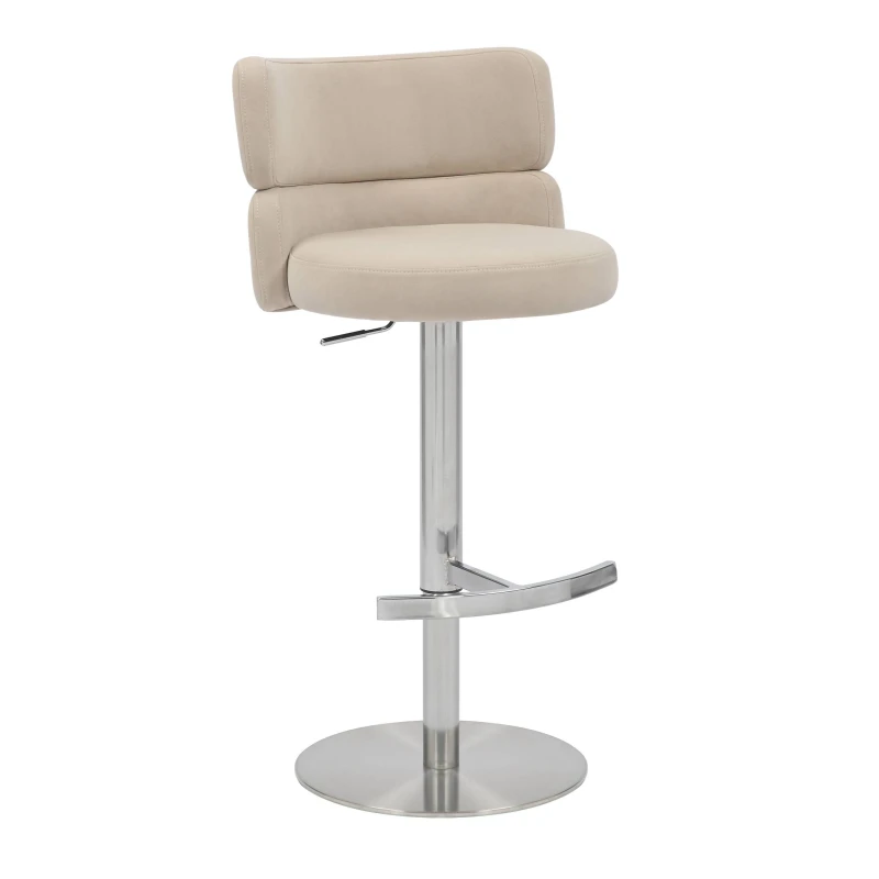 Image of Shankar Mason Brushed Velvet Brushed Steel Base Bar Stool Cream unisex 50x109x48