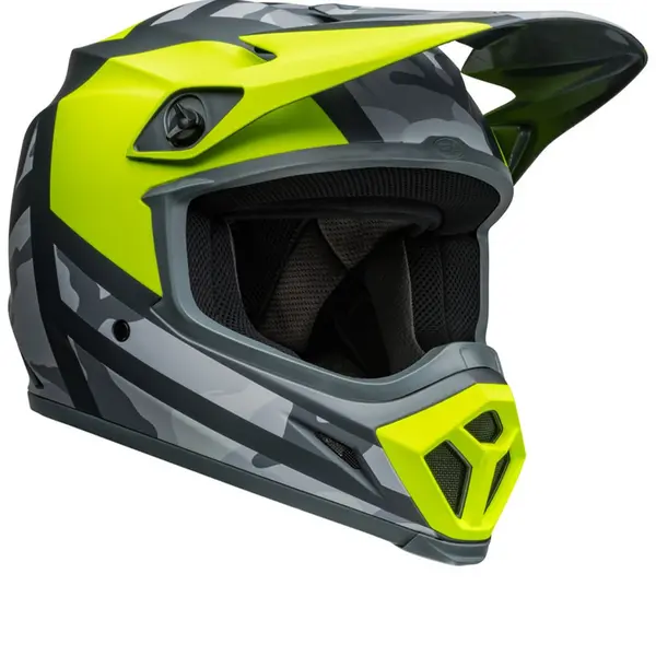 Image of Bell MX-9 MIPS Alter Ego Hi-Viz Yellow Camo Full Face Helmet Size XL
