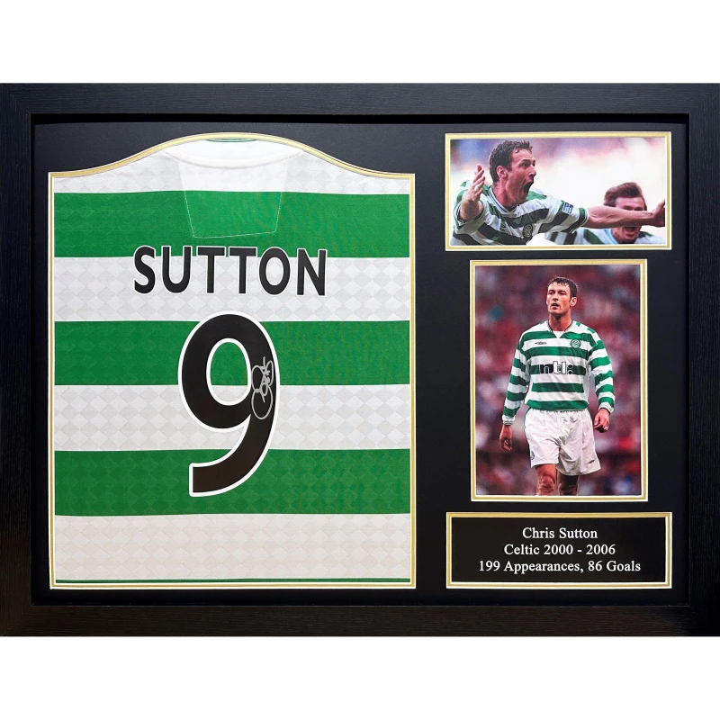 Image of AllStarSignings Ltd Chris Sutton signed Celtic football shirt Green unisex One Size