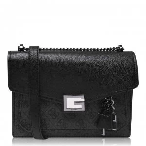 Image of Guess Fold Over Cross Body Bag - COAL COA