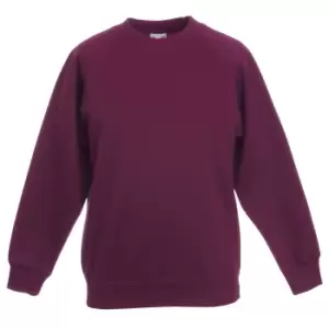 Image of Fruit Of The Loom Childrens Unisex Raglan Sleeve Sweatshirt (Pack of 2) (7-8) (Burgundy)