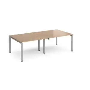 Image of Adapt rectangular boardroom table 2400mm x 1200mm - silver frame and