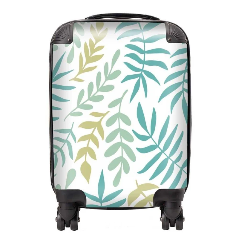 Image of Warren Reed - Designer Multicolor Leafs & Branches Suitcase in Green Size: Large Green Unisex Large