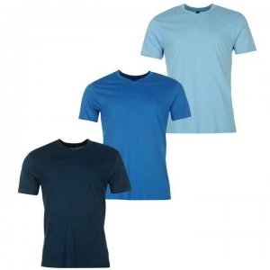 Image of Donnay Three Pack V Neck T Shirt Mens - LtBlue/Blue/DkB