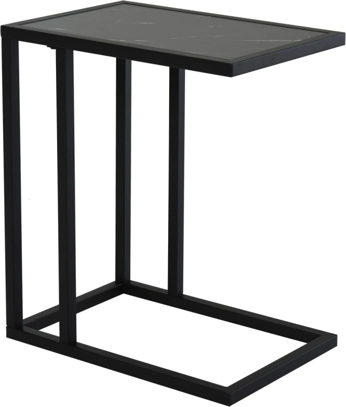 Image of Homcom C Shape Side Table W/ Marble-effect Top, Grey 838-035V80GY