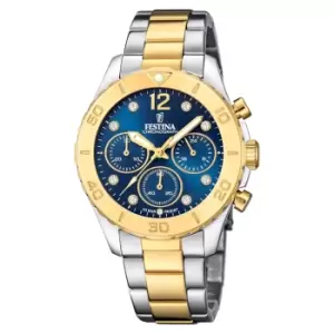Image of Festina F20604/3 Womens Chronograph Two Tone Steel Bracelet Wristwatch