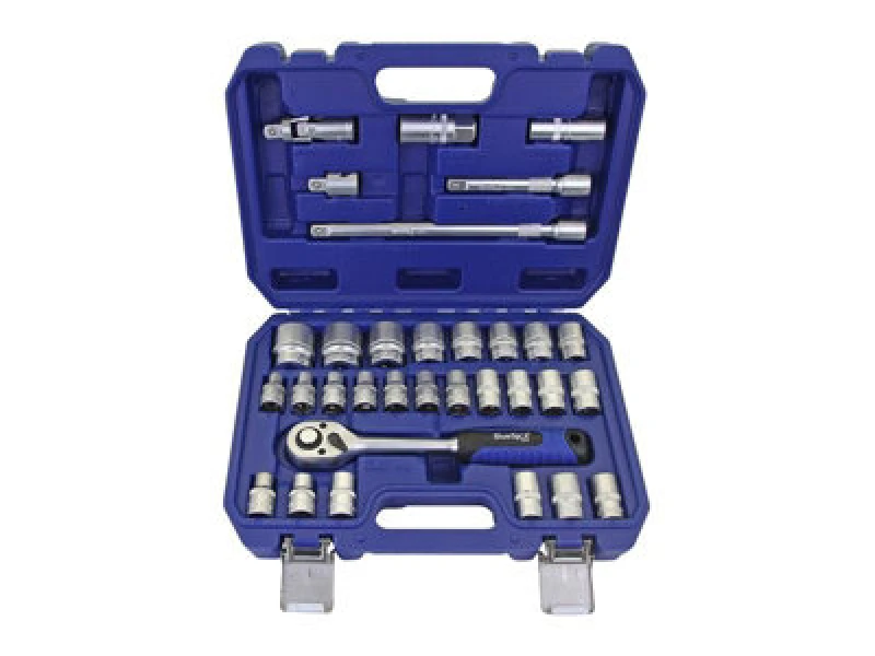 Image of Blue SPOT TOOLS BlueSpot Tools 1577 1/2in Hex & 12 Point Socket Set 32 Piece B/S1577 1577
