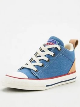 Image of Converse Chuck Taylor All Star Ollie Mid Childrens Trainers - Blue/Tan, Blue/Tan, Size 4