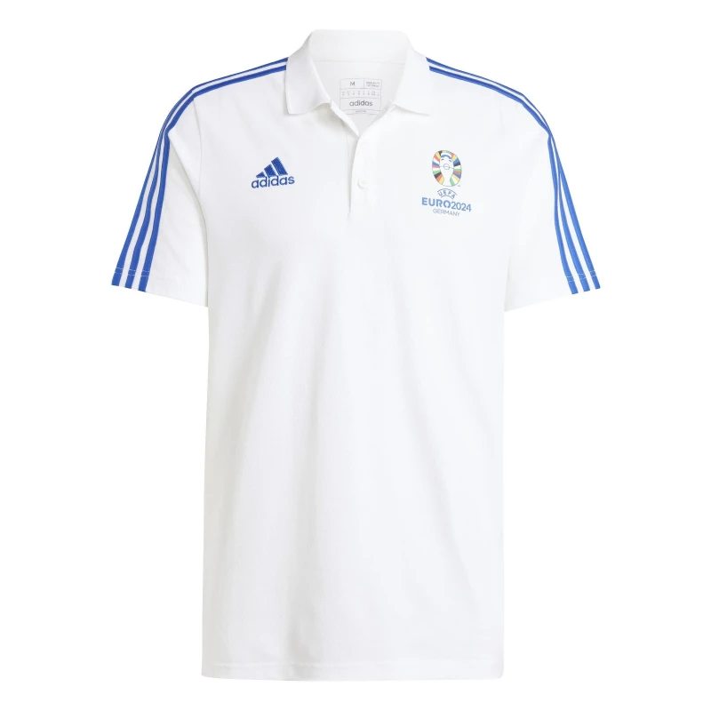 Image of adidas UEFA EURO24 Official Emblem Polo Shirt Mens - White White XS