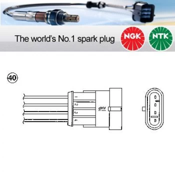 Image of 1x NGK NTK Oxygen O2 Lambda Sensor OZA534-A2 OZA534A2 (1764)