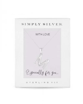 Image of Simply Silver Alphabet Necklace Letter M