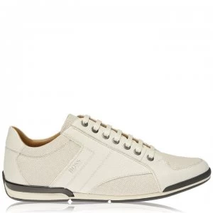 Image of Hugo Boss Textured Leather Trainers White 100 Men