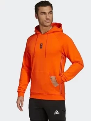 Image of adidas New York City FC Travel Hoodie, Orange, Size S, Men