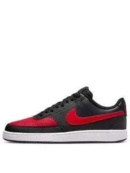 Image of Nike Court Vision Low, Black/Red/White, Size 9, Men
