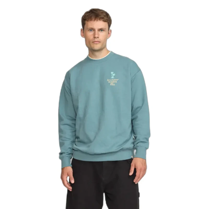 Image of Revolution Sweatshirt Revolution Printed Bleu Unisex S