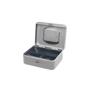 Image of 5 Star Facilities Premium Cash Box with Coin Tray Metal Combination Lock W220xD160xH90mm Mercury