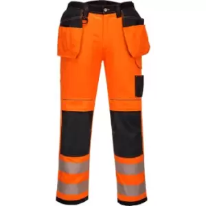 Image of Portwest PW3 Hi Vis Stretch Holster Trousers Orange / Black 30" 31"