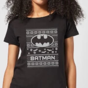 Image of DC Batman Womens Christmas T-Shirt - Black