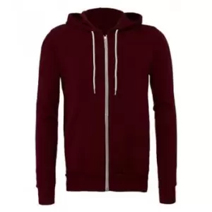 Image of Bella + Canvas Adults Unisex Full Zip Hoodie (L) (Maroon)