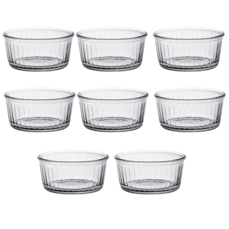Image of Duralex Oven Chef Glass Ramekins for Creme Brulee, Desserts - 8.5cm - Pack of 8 Clear