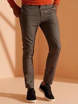 Image of Superdry Core Slim Chino Trousers - Grey, Size 32, Men