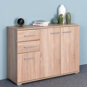 Image of Sideboard Oak 107x75x35cm with 3 Doors 2 Drawers