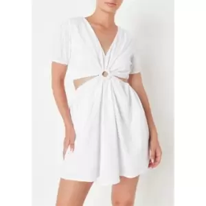 Image of Missguided Ring Detail Cut Out Mini Dress - White