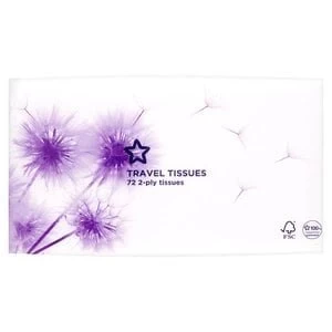 Image of Superdrug Travel Tissues 2 Ply 72 Sheets