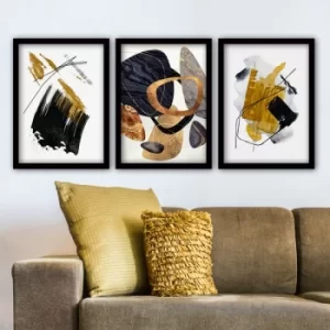 Image of 3SC155 Multicolor Decorative Framed Painting (3 Pieces)