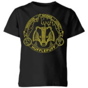 Image of Harry Potter Hufflepuff Badger Badge Kids T-Shirt - Black - 3-4 Years