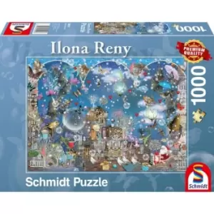 Image of Schmidt Ilona Reny: Blue Skies of Christmas Jigsaw Puzzle - 1000 Pieces