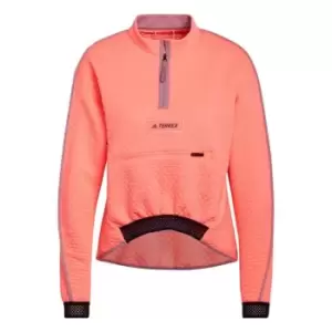 Image of adidas Terrex Hike half Zip Fleece Womens - Pink