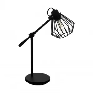 Image of EGLO Tabillano 1 Industrial Black Caged Table Lamp