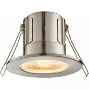 Image of Tool-less Recessed Bathroom IP65 Downlight - 4W Warm White LED - Satin Nickel