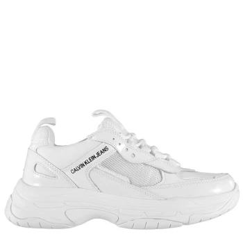 Image of Calvin Klein Jeans Maya Mono Trainers - White Patent