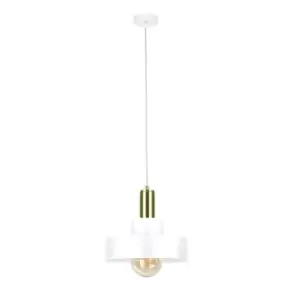 Image of Giza Dome Pendant Ceiling Light White, Gold, 30cm, 1x E27