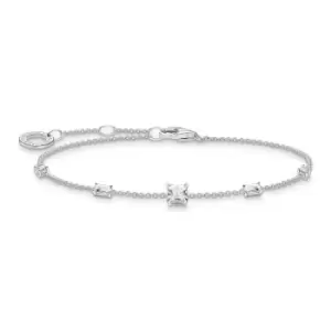 Image of THOMAS SABO Silver Square & Baguette Zirconia Bracelet