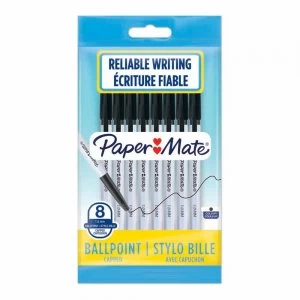 Image of Paper Mate Papermate Ballpoint Black Pen 8 pack