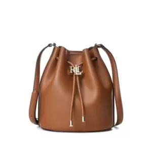 Image of Andie Drawstring Bucket Bag in Leather, Medium