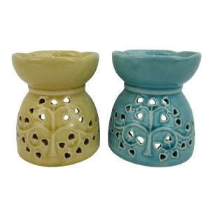 Image of Tree Pattern Ceramic Oil Burner