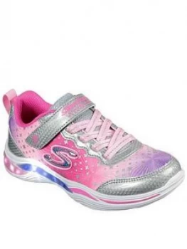 Image of Skechers Girls Power Petals Painted Daisy Trainer - Silver, Size 1.5 Older
