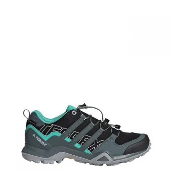 Image of adidas Terrex Swift R2 GTX Shoes Womens - Core Black / Blue Oxide / Acid