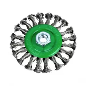 Image of Faithfull FAIWBCT115S Flat Twist Knot Wire Brush 115 x 12mm M14x2 Bore